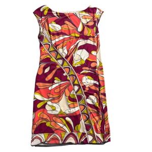Donna Morgan Y2K Retro Abstract Geometric Floral Swirl Print Dress Size 8